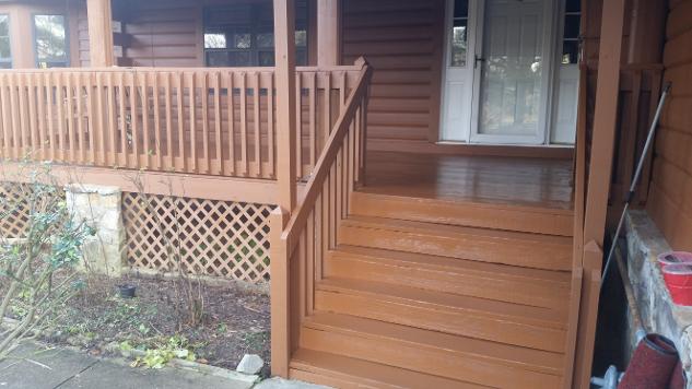 Hixson Log Cabin Deck Martin Brothers Painting Stained
