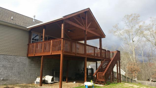 A Soddy Daisy Covered Deck We Stained