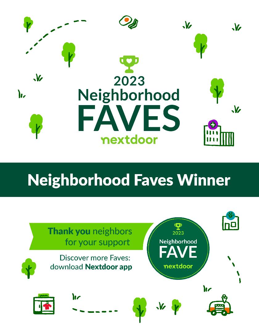 2023 Nextdoor Faves Winner Banner