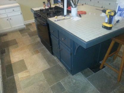 North Chattanooga Kitchen Island after we painted them