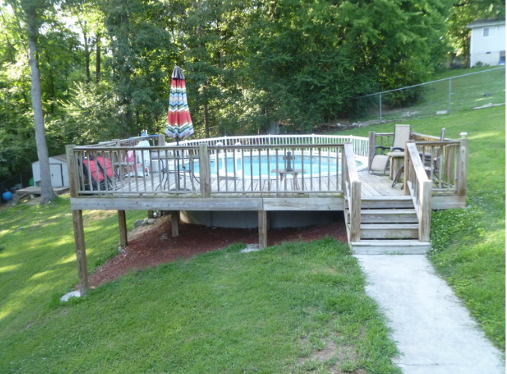 Before staining Hixson Pool  Deck
