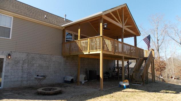 Before we stain the covered Soddy Daisy Deck