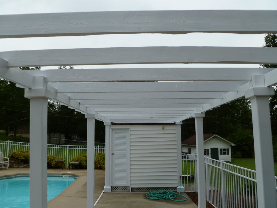 Chattanooga Pool Pergola painted by Martin Brothers Painting Hixson TN